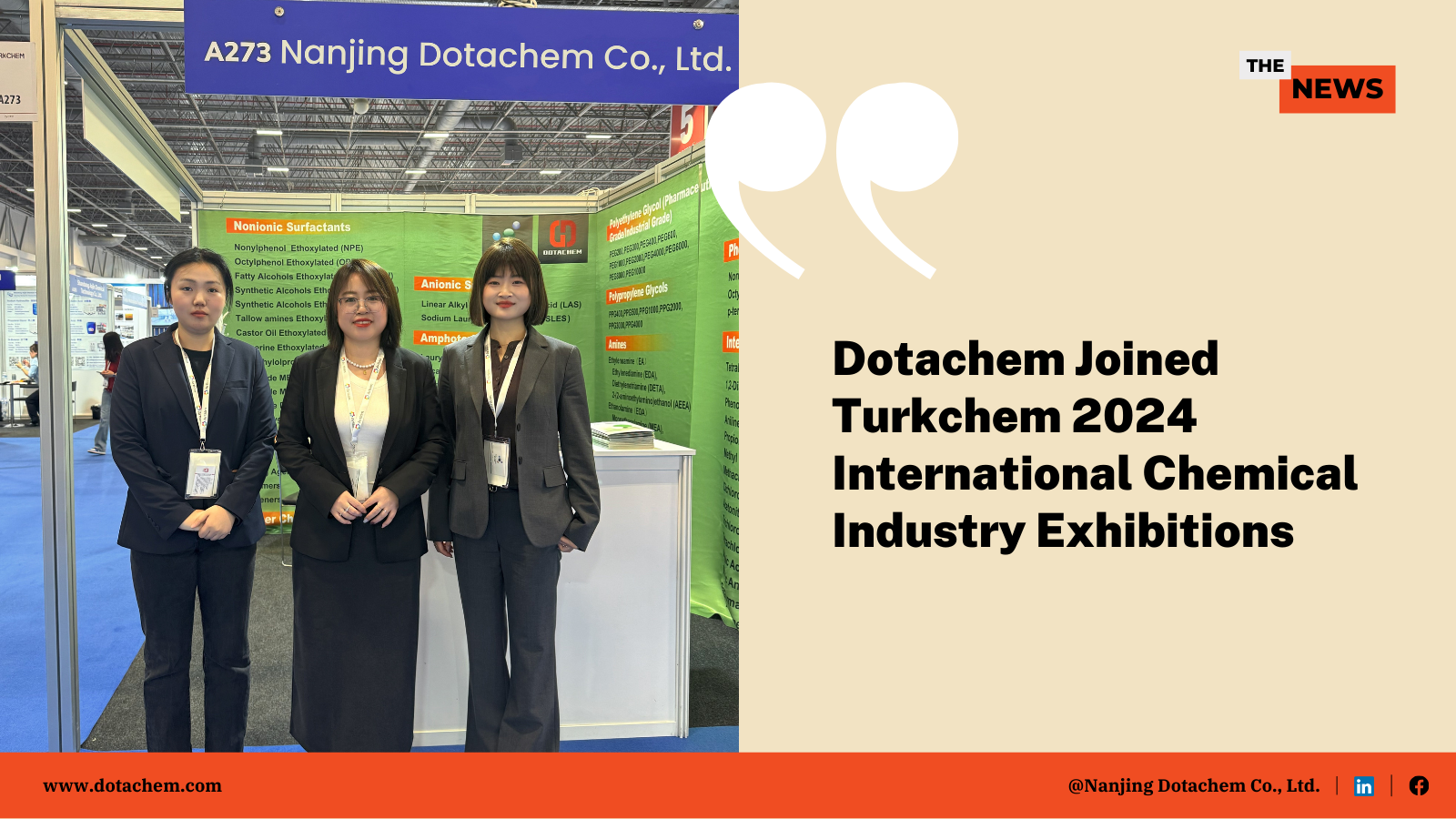 Dotachem se apresenta na Exposição Química Internacional TURKCHEM Eurasia 2024